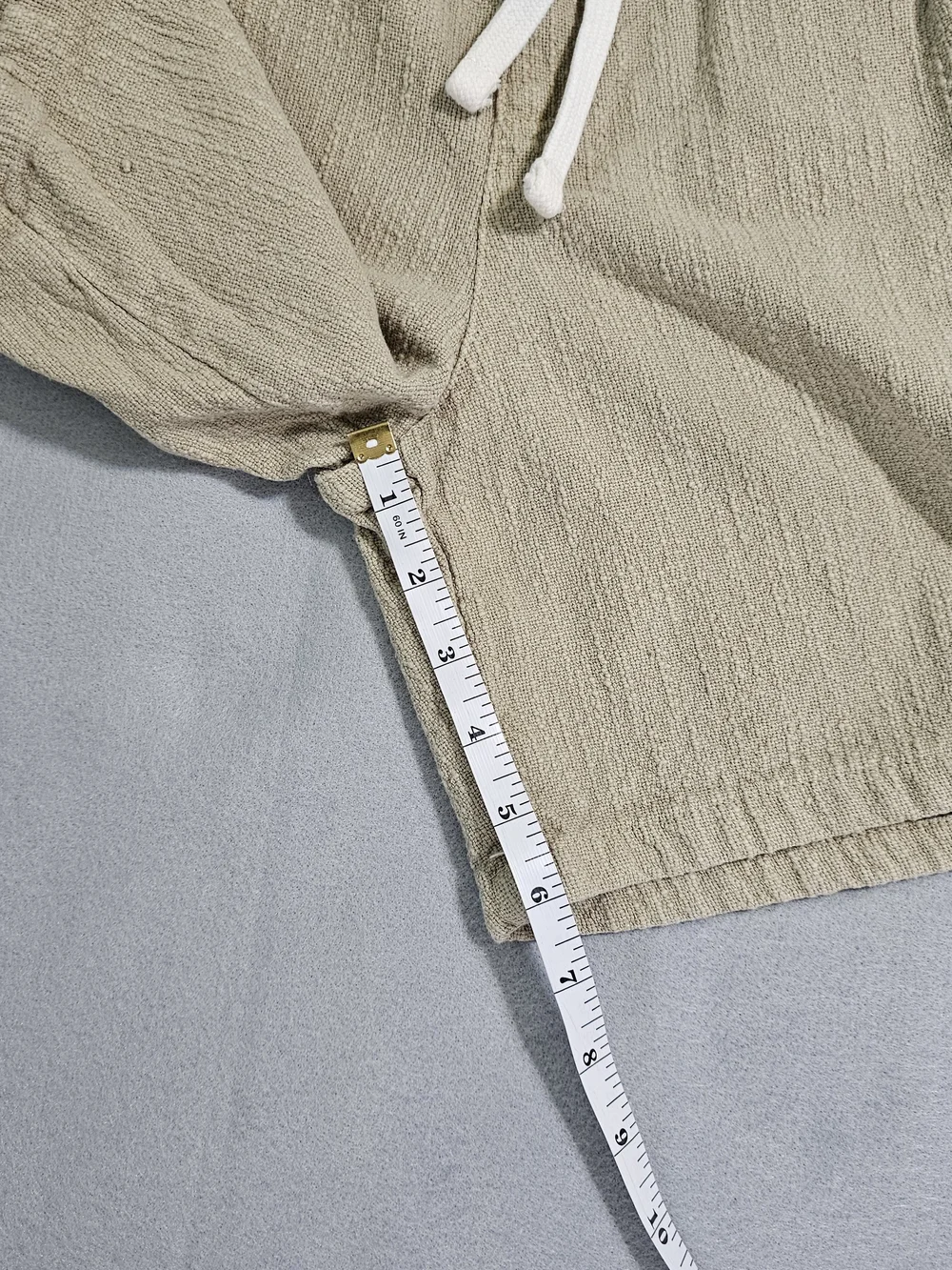 Topman Beige Textured Drawstring Shorts Men's Size 30 Cotton Casual Beach Boho